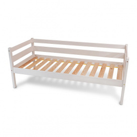 Дитяче ліжко Babyson2 біле 80x190 см на ніжках дерев'яне для дівчинки