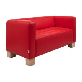 Диван-подвійний офісний Спейс Richman 150 см кожзам червоний на деревяних ніжках