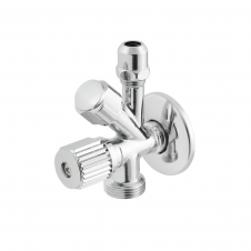 Приборный кран Raftec 1/2"x3/8"x3/4" НН угловой, латунь (VYU0100502)