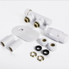 Термостатический комплект Thermrad H-blok 1/2"x3/4" угловой, белый