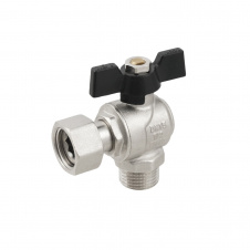 Шаровой кран с накидной гайкой Raftec 1/2″ ВН угловой, латунь (DRBM1)