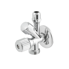 Приборный кран Raftec 1/2"x3/8"x3/4" НН угловой, латунь (VYU0100502) Киев