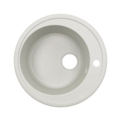 Гранитная мойка VENTA Stone 510x510 врезная, круглая, белая (VS504004) Костопіль