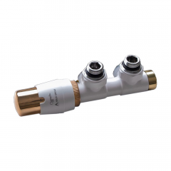 Термостатический комплект Vario Term Twins Glamour 1/2"x3/4" прямой, белый Ізюм