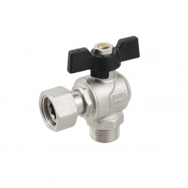 Шаровой кран с накидной гайкой Raftec 1/2″ ВН угловой, латунь (DRBM1)
