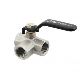 Кран шаровой Raftec 1/2″ ВВВ трехходовой, прямой, латунь (TDRH01)