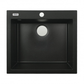 Гранитная мойка VENTA Stone 560x500 врезная, прямоугольная, черная (VS502001)