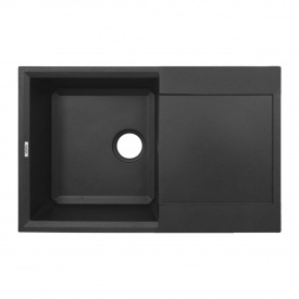 Гранитная мойка VENTA Stone 780x495 врезная, прямоугольная, черная (VS503001)