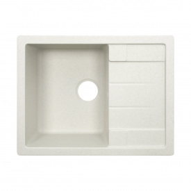 Гранитная мойка VENTA Stone 645x495 врезная, прямоугольная, белая (VS501005)