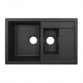 Гранитная мойка VENTA Stone 775x495 врезная, прямоугольная, черная (VS506001)