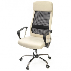 Офісне крісло Гілмор Аклас FX СН TILT з сітковою бежевою спинкою Первомайск