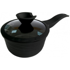 Ківш алюмінієвий 1,3 л Black Pro New з антипригарним покриттям d-16 см Lessner 55872-16 LS Житомир