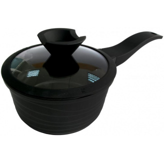 Ківш алюмінієвий 1,3 л Black Pro New з антипригарним покриттям d-16 см Lessner 55872-16 LS