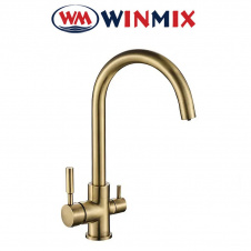 Смеситель для кухни Ухо Winmix Premium Mafin Bronze (Chr-021) с дополнительным краном под осмос