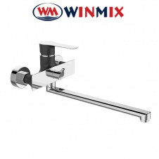 Смеситель для ванны длинный нос Winmix Premium EVA EURO BLACK (Chr-006), Польша