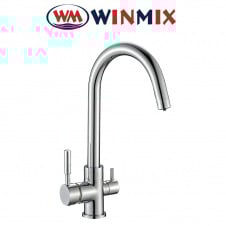 Смеситель для кухни Ухо Winmix Premium Mafin (Chr-021) с дополнительным краном под осмос, Польша