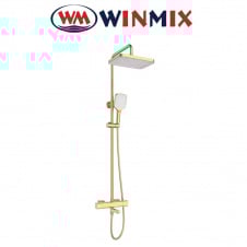 Душова колона з термостатичним змішувачем (3 режими) Winmix Premium VIRGO 009-J BRUSHED GOLD, Польща