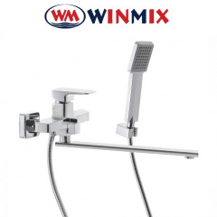Смеситель для ванны длинный нос Winmix Premium Kvadro Euro (Chr-006), Польша Нежин