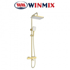 Душова колона з термостатичним змішувачем (3 режими) Winmix Premium VIRGO 009-J BRUSHED GOLD, Польща Хуст