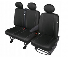 Авточехлы с автоткани для Ford Transit 2006-2014 Kegel-Blazusiak SOLID 1+2 черные