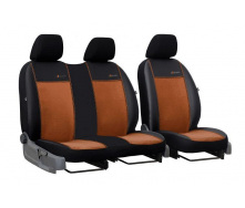 Авточехлы для IVECO DAILY 2006-2011 эко кожа с алькантарой POK-TER Exclusive 1+2 коричневый