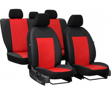 Авточехлы из эко кожи CITROEN C4 Cactus 2014-2020 POK-TER Road с красной вставкой