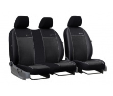 Авточехлы для CITROEN JUMPY 1995-2007 эко кожа с алькантарой POK-TER Exclusive 1+2 черный