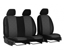 Авточехлы для VOLKSWAGEN T5 2003-2015 с эко кожи POK-TER Elit 1+2 серый
