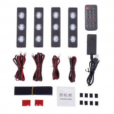 Светодиодная подсветка салона автомобиля RIAS NJ-00126 LED RGB 4 панели Black