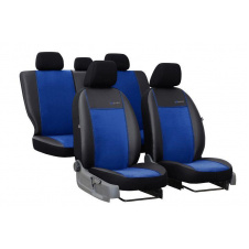 Авточехлы Mercedes 180 W202 1993-2000 POK-TER Exclusive екокожа с синей вставкой алькантары