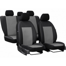 Авточехлы из эко кожи FIAT Qubo 2008-2020 POK-TER Road с серой вставкой