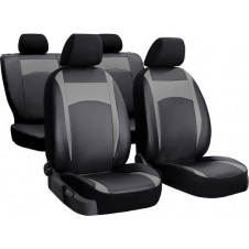 Авточехлы из эко кожи Kia Soul (2008-2014) POK-TER Design Leather с серой вставкой