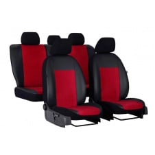 Авто чехлы комбинированые VOLKSWAGEN Polo 2001-2009 mk IV POK-TER Unico Premium с красной вставкой