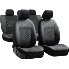Авточехлы для Fiat Punto 1993-1999 POK-TER экокожа с тканью черного цвета