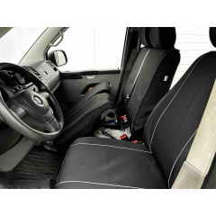Авточехлы с автоткани для VOLKSWAGEN Transporter T4 1990-2003 Kegel-Blazusiak SOLID 1+2 черные Киев