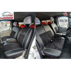 Авточехлы для MERCEDES VITO W447 (2014-) эко кожа с алькантарой POK-TER Exclusive 1+2 черный Запоріжжя