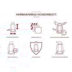 Накидки чехлы на передние сиденья KIA CARNIVAL 2006-2012 POK-TER PsT Egronomic красные Умань
