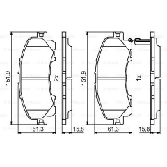 Тормозные колодки Bosch дисковые передние NISSAN/INFINITI X-Trail/Q50/Q60 F 0986494821 Луцьк