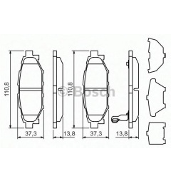 Тормозные колодки Bosch дисковые задние SUBARU Forester/Legacy/Impreza/Outback R 0 0986494444 Вышгород