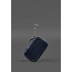 Кожаный чехол для автомобильного ключа синий краст BlankNote Хуст