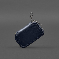 Кожаный чехол для автомобильного ключа синий краст BlankNote Хуст