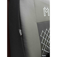 Авточехлы для GEELY CK 2006-2010 (2002-2011) POK-TER экокожа с тканью черного цвета Оріхів
