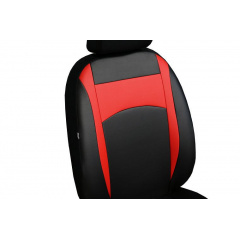 Авточехлы из эко кожи Volkswagen Lupo 1998-2005 POK-TER Design Leather с красной вставкой Новомиколаївка