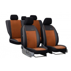 Авточехлы Chevrolet Evanda 2000-2006 POK-TER Exclusive екокожа с коричневой вставкой алькантары Київ