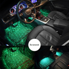 Светодиодная подсветка салона автомобиля RIAS NJ-00126 LED RGB 4 панели Black Лубны