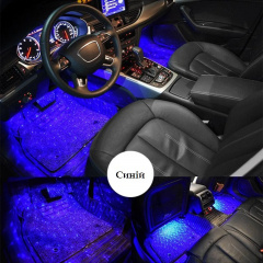 Светодиодная подсветка салона автомобиля RIAS NJ-00126 LED RGB 4 панели Black Лубны
