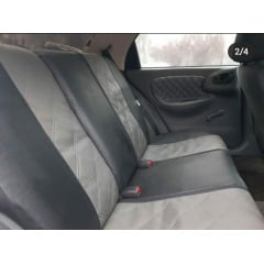 Авточехлы из экокожи Daihatsu Cuore 1966- POK-TER ELIT Premium с серой вставкой Кам'янське