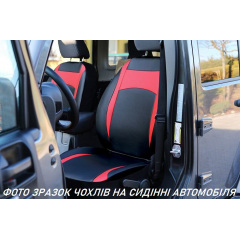 Авточехлы из эко кожи FIAT Qubo 2008-2020 POK-TER Design Leather с серой вставкой Акимовка