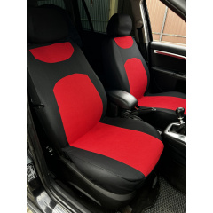 Авточехлы GEELY GC5 2014-2016 (2002-2011) POK-TER CARO с красной вставкой Березне