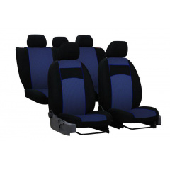 Авточехлы из автоткани для GEELY Emgrand EC7-RV 2009-2016 (2002-2011) POK-TER VIP черные с синей вставкой Королёво